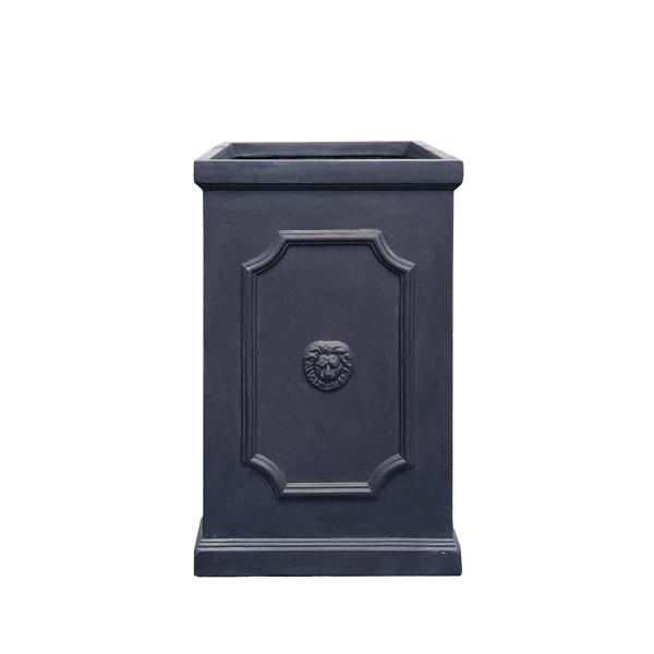 Clayfibre Lion Head Tall Cube Planter - Grey